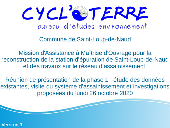 CYCL'O TERRE bureau d'études environnement réunion phase 1 Saint-Loup-de-Naud